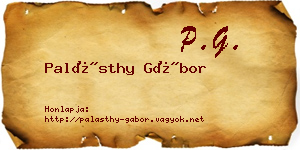 Palásthy Gábor névjegykártya